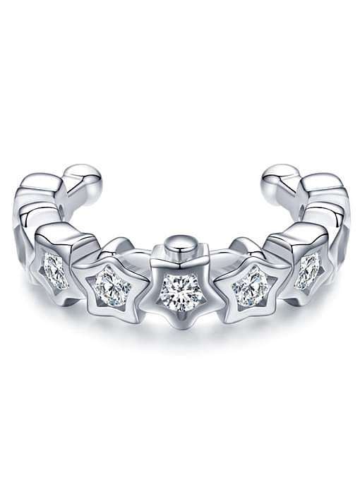 925 Sterling Silver Cubic Zirconia Irregular Minimalist Single Earring(Single-Only One)