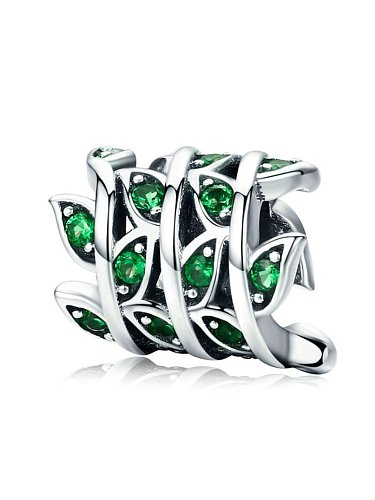 925 silver green grass charms