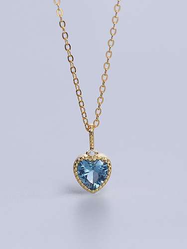 Collier pendentif coeur minimaliste en argent sterling 925 avec zircone cubique