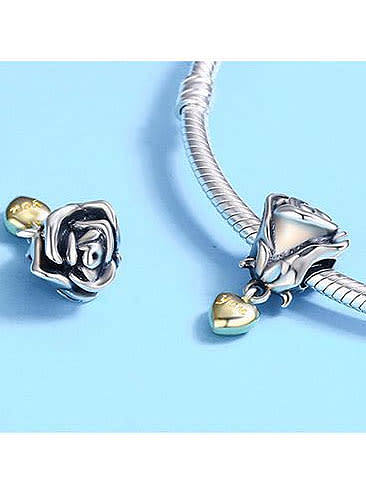 925 silver rose charms