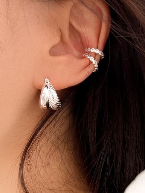 925 Sterling Silver Double Arc Vintage Stud Earring