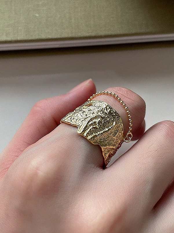 925 Sterling Silber Glatter unregelmäßiger Vintage Ring