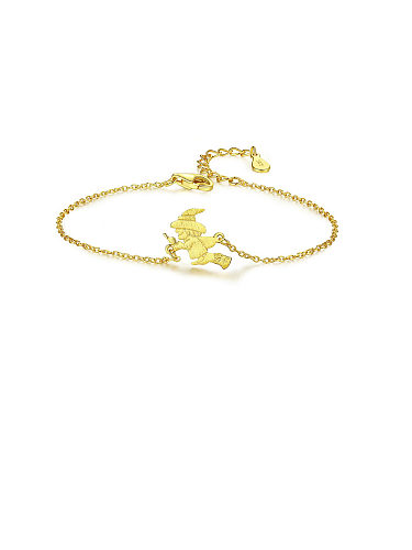 925 Sterling Silver With Gold Plated Simplistic Santa Claus Bracelets