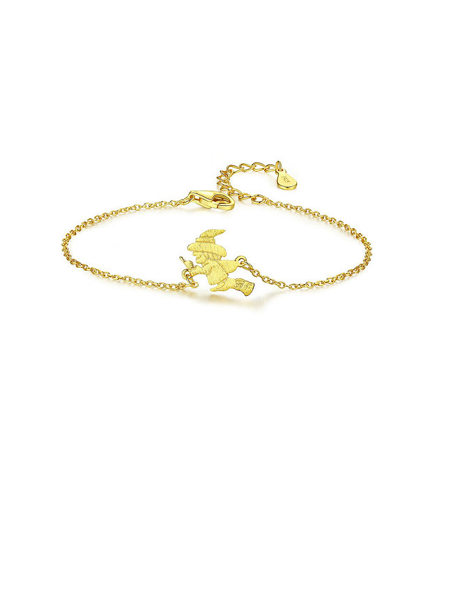Argent sterling 925 avec bracelets de père Noël simplistes plaqués or
