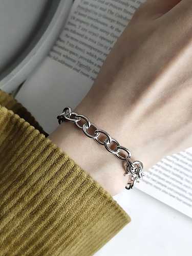 925 Sterling Silver Irregular Vintage Link Bracelet