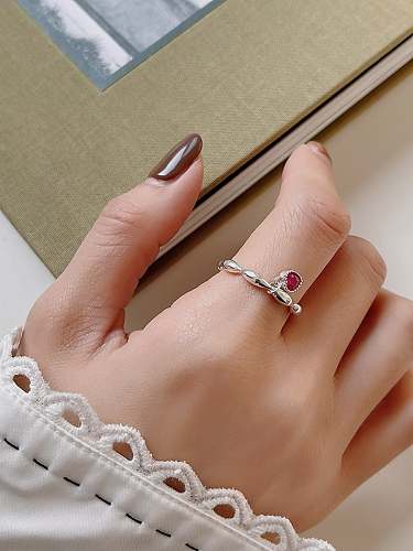 925 Sterling Silver Cubic Zirconia Heart Minimalist Band Ring