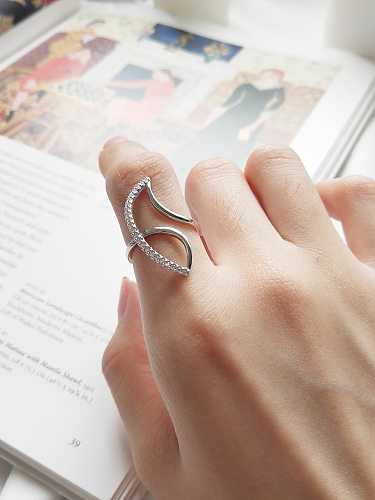 Midi-Ring aus 925er Sterlingsilber mit Zirkonia, unregelmäßiges, minimalistisches Luftschlangen-Design