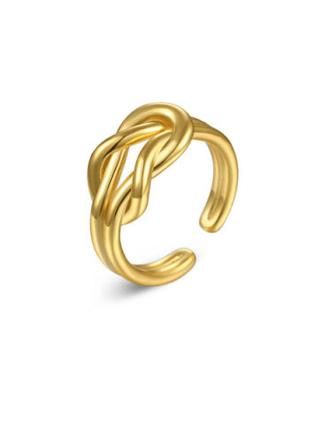 Plata de ley 925 con anillos de tamaño libre irregulares lisos y simplistas chapados en oro