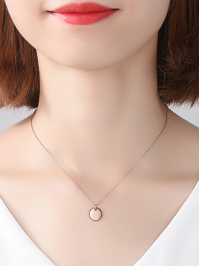 925 Sterling Silver With Cats Eye Simplistic Round Necklaces