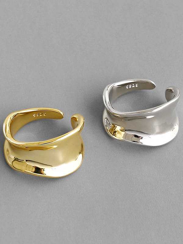 925 Sterling Silver Irregular Minimalist Free Size Band Ring