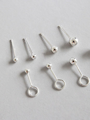 Einfache Mini-Bohnen-Ohrringe aus Sterlingsilber