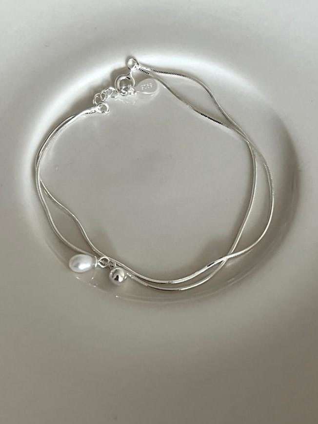 Geometrisches minimalistisches Ring-Armband aus 925er Sterlingsilber