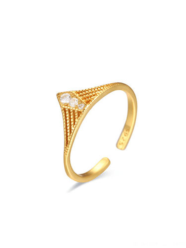 925 Sterling Silver With Gold Plated Personality Irregular Free Size Rings