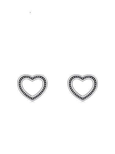 Boucles d'oreilles en forme de coeur en argent sterling 925