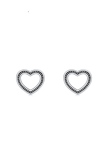 925 Sterling Silver Heart Dainty Stud Earring