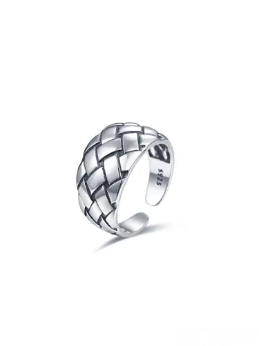 925 Sterling Silver With Antique Silver Plated Vintage Fringe Free Size Rings