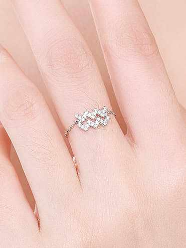 925 Sterling Silver Cubic Zirconia Geometric Minimalist Band Ring