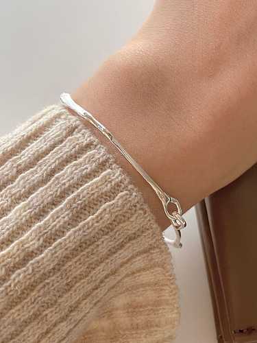 Bracelet minimaliste irrégulier en argent sterling 925