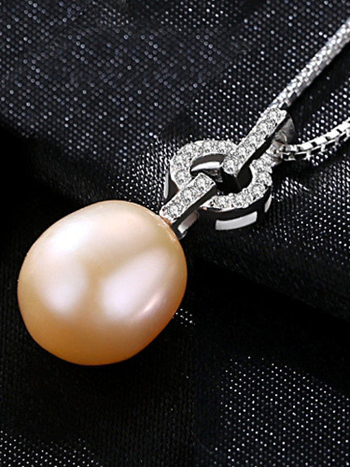 10-11 mm natürliche Perlenkette aus reinem Silber