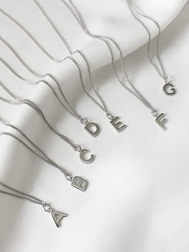 925 Sterling Silver Letter Minimalist Initials Necklace