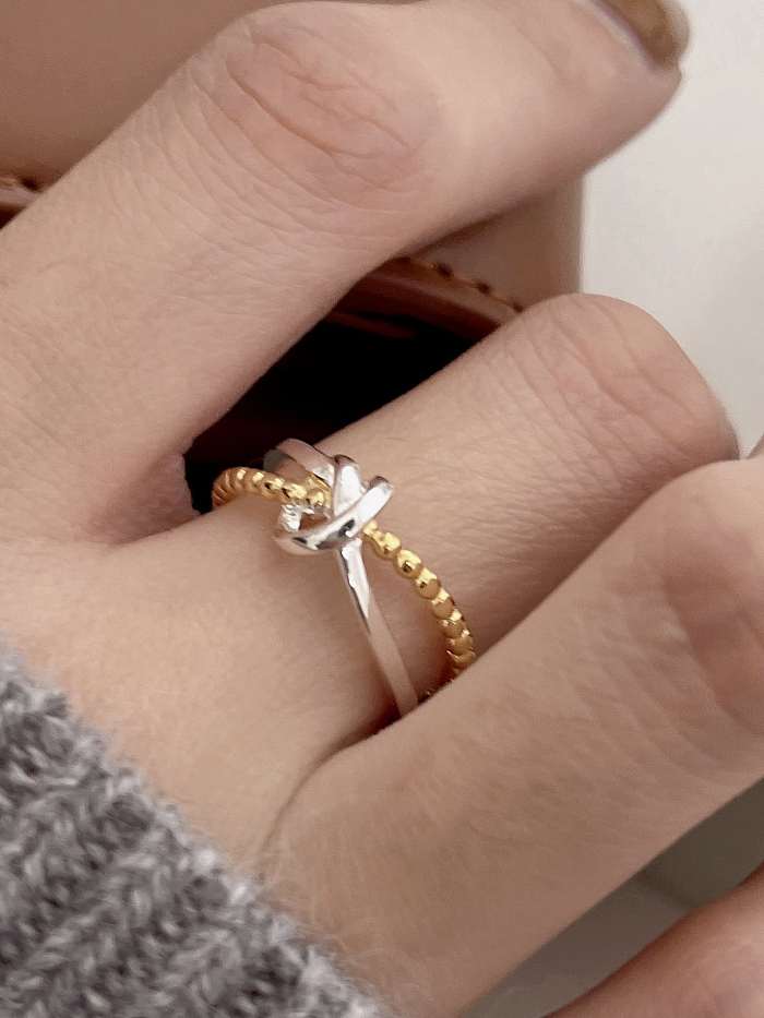 925 Sterling Silver knot Minimalist Band Ring