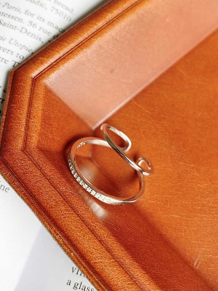 925 Sterling Silver Minimalist Double Ring Ear Clip (Single) Earring Earring