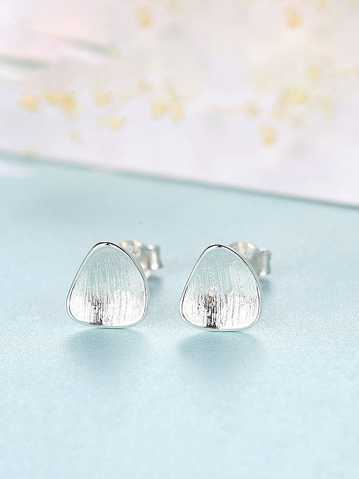 925 Sterling Silver With Simplistic Glossy Stud Earrings