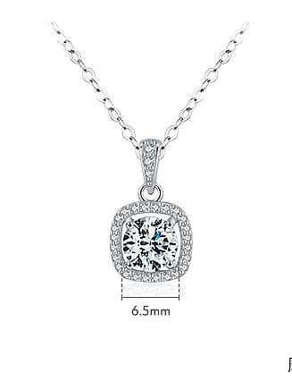 Collier minimaliste géométrique en argent sterling 925 avec zircon cubique