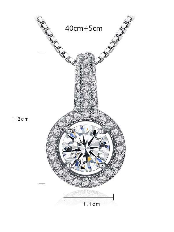 925 Sterling Silver Micro Setting Zircon Crystal Necklace