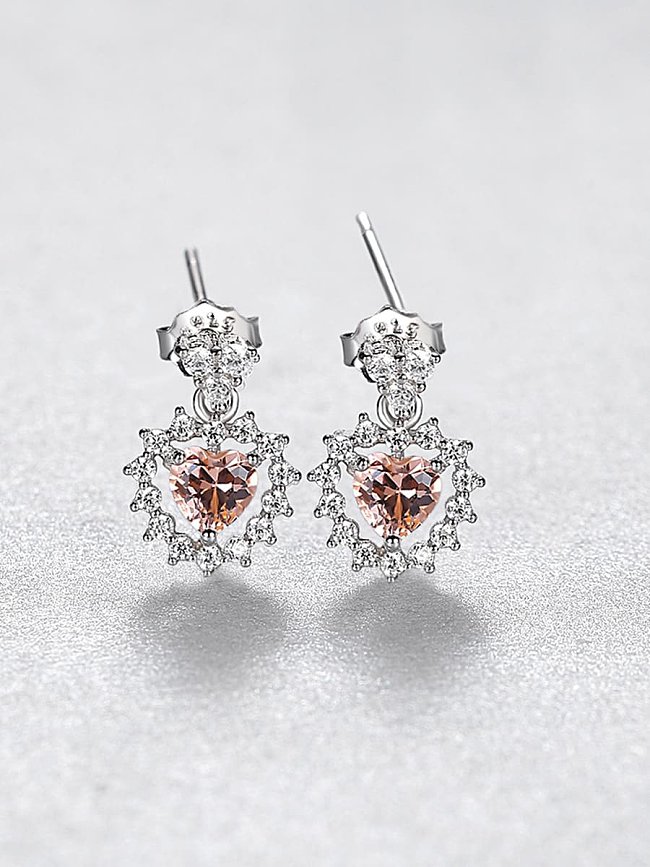 Boucles d'oreilles pendantes de luxe en argent sterling 925 avec zircon cubique