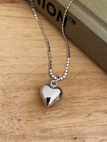 Collier minimaliste coeur lisse en argent sterling 925