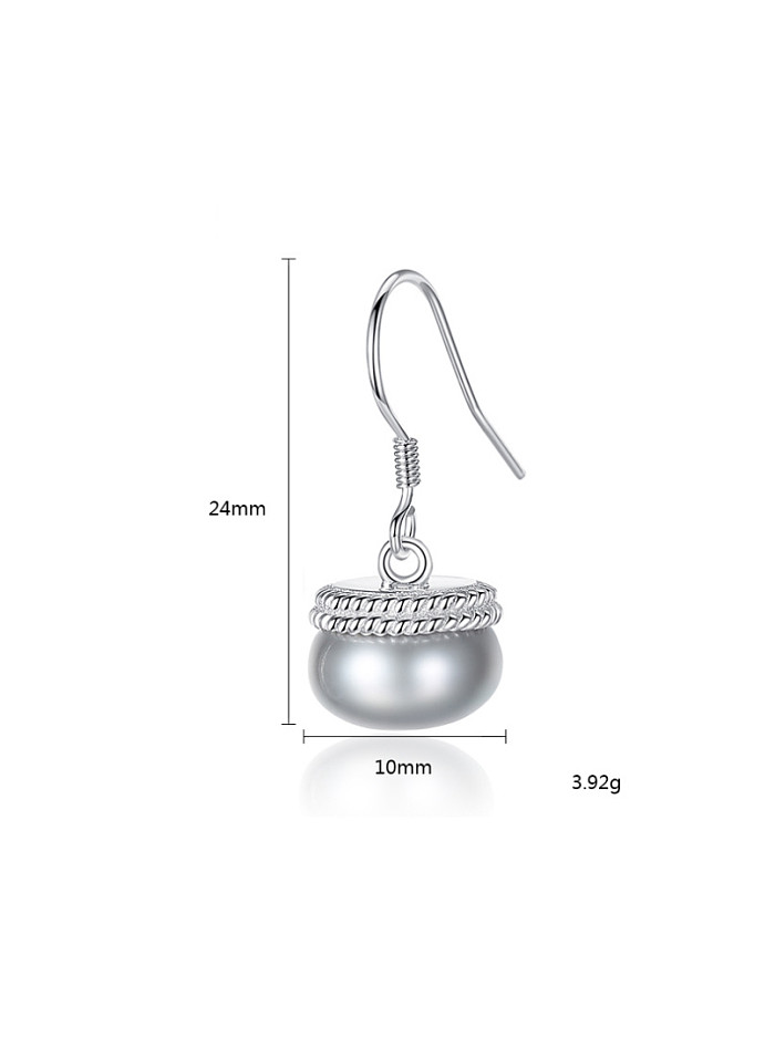 Pendientes de perlas naturales de plata pura de 10-10.5 mm