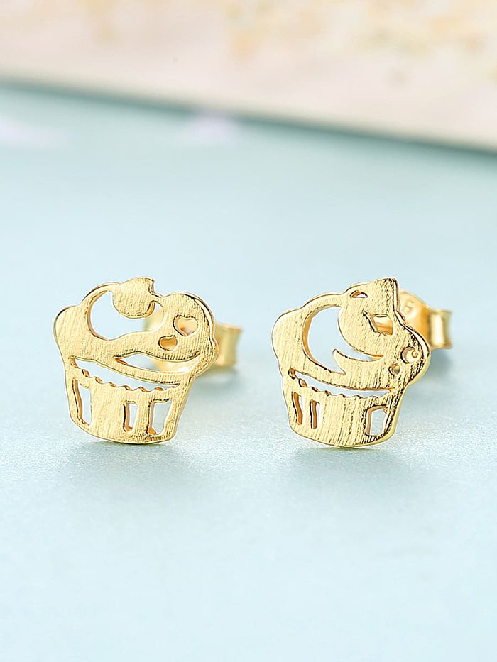 925 Sterling Silver iregular creative ice cream trend study Earring