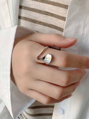 Unregelmäßiger minimalistischer Vintage-Ring aus 925er Sterlingsilber in freier Größe