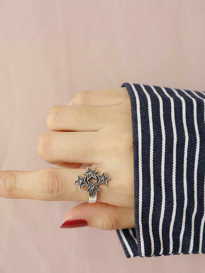 925 Sterling Silver star free size Ring