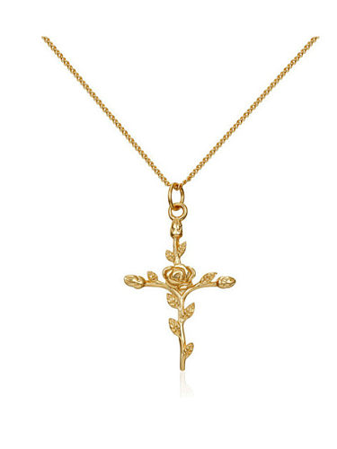 Collar religioso vintage con cruz de plata de ley 925