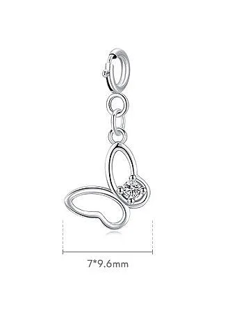 925 Sterling Silver Cubic Zirconia Minimalist Butterfly Pendant