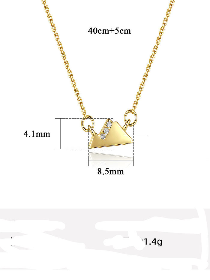 925 Sterling Silber Strass Dreieck Minimalistische Halskette