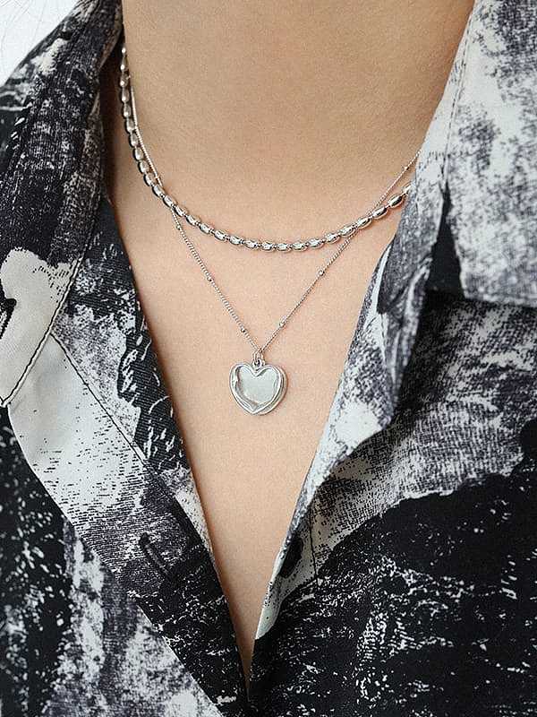 925 Sterling Silver Heart Minimalist Leather pendant Necklace