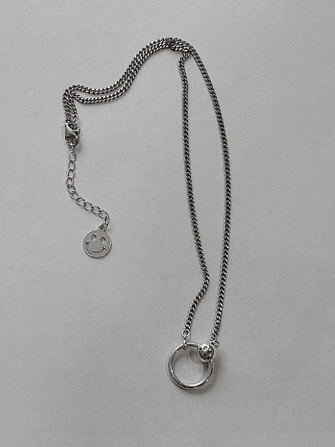 925 Sterling Silber hohle geometrische Vintage Halskette