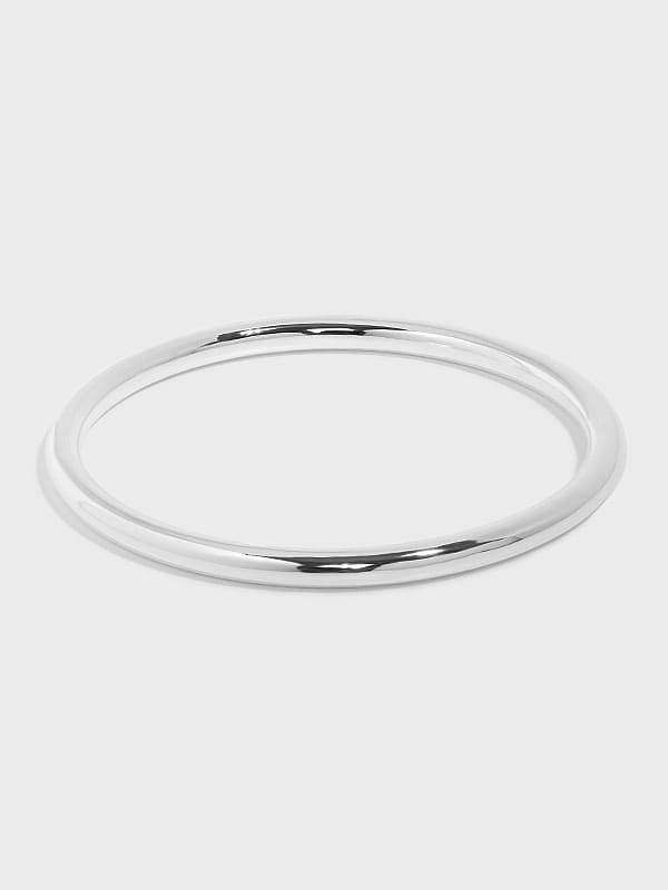 925 Sterling Silber runder minimalistischer Band-Armreif