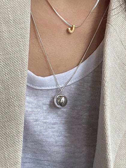 925 Sterling Silver Smooth Bell Minimalist Necklace