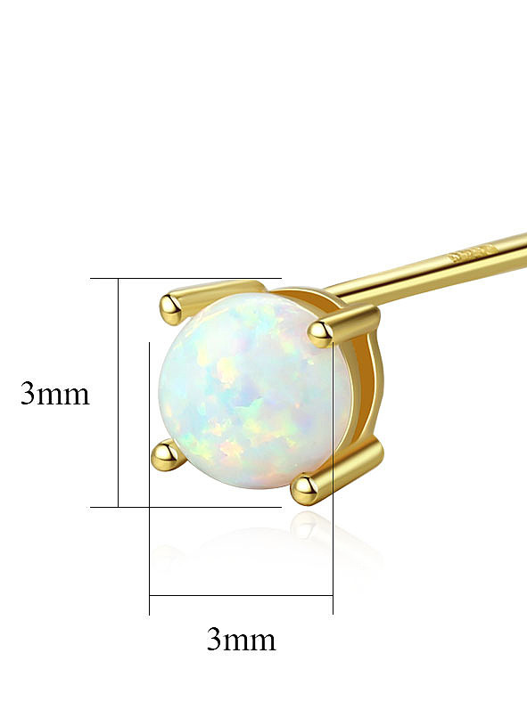 Sterling Silver Color opal Mini studs earring