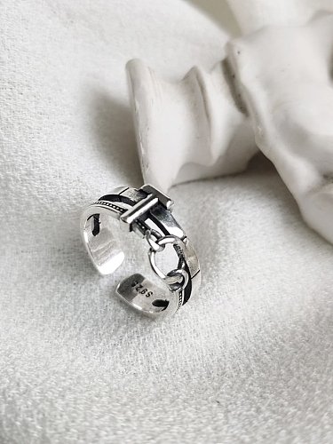 925 Sterling Silver T Letter Vintage Free Size Ring