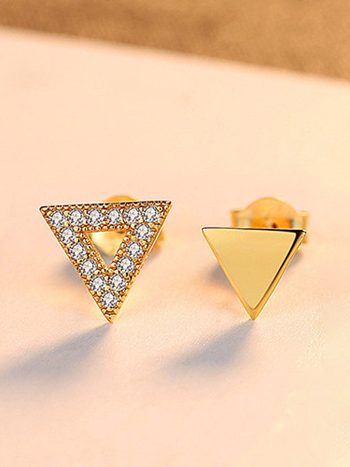 925 Sterling Silver With Simplistic Triangle Stud Earrings