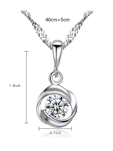 Sterling silver classic 3A zircon simple mini simulation necklace