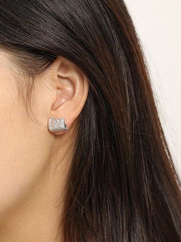 925 Sterling Silver Asymmetric geometric Tassel Artisan Earring