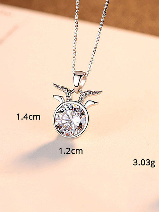 925 Sterling Silver With Cubic Zirconia Cute 12 constellations Necklaces