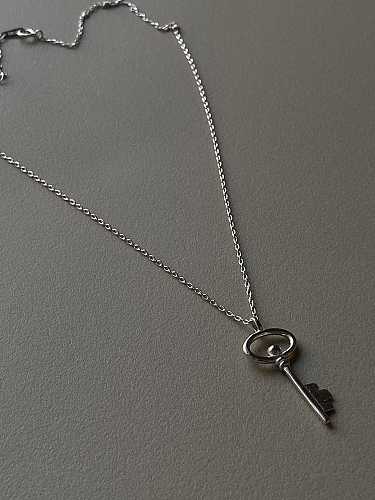 925 Sterling Silver Key Minimalist Necklace