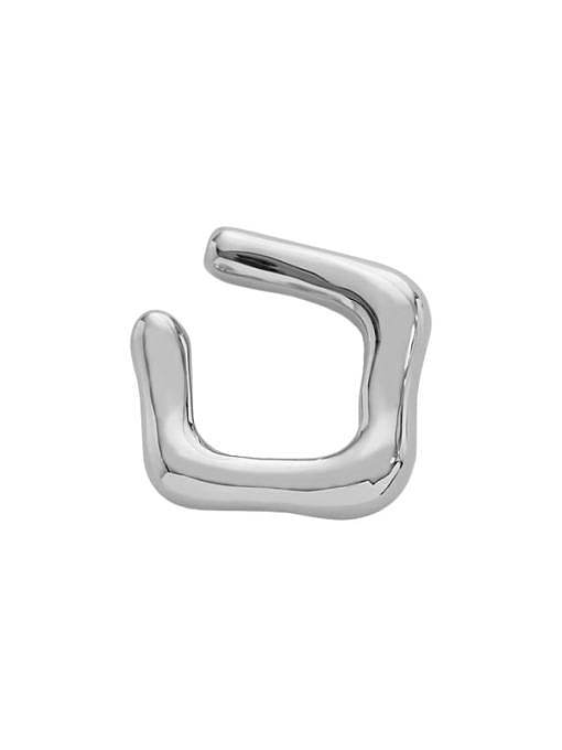 925 Sterling Silver Geometric Minimalist Letter D Shape Single Earring (Single-Only One)